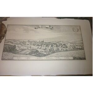 Antique Wiesbaden Cityscape Engraving Old German‎ Town View Print